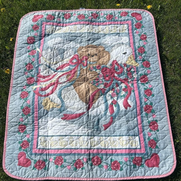 Daisy Kingdom Other - Vintage Daisy Kingdom‎ Goose Bear Ducks Baby Blanket Quilted 35"x41" Cottage 90s